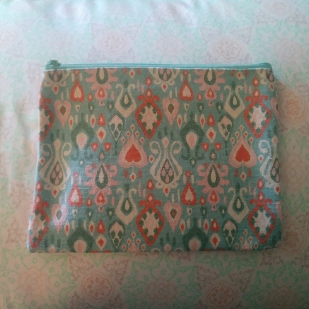 Cute Ikat Print Makeup or Pencil Pouch- New